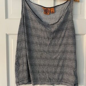 tory burch navy stripped cowl neck tank top xl